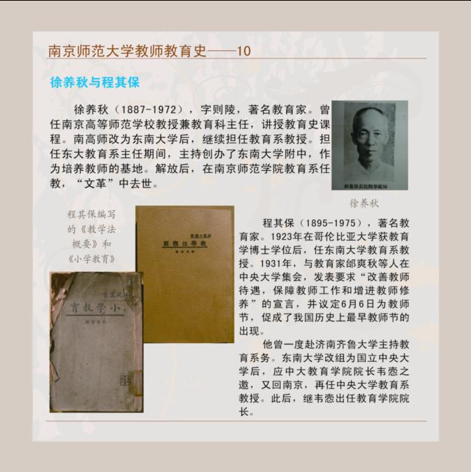 南京师范大学教师教育史--10 徐养秋与程其保